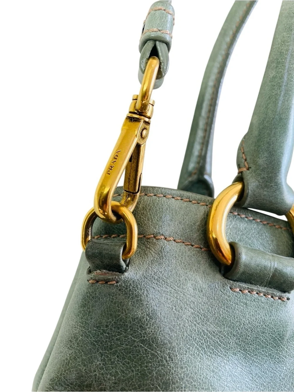 Prada Glazed Calfskin Vitello Shine Tote